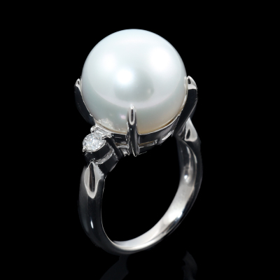 13.6mm South Sea Pearl & Diamond Ring - 4