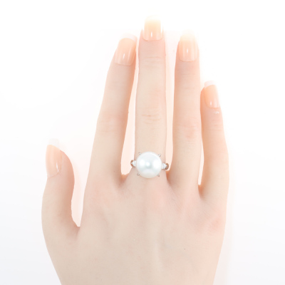 13.6mm South Sea Pearl & Diamond Ring - 5