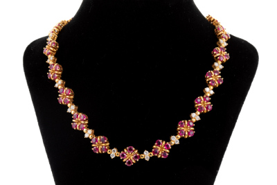 17.18ct Ruby & 2.20ct Diamond Necklace