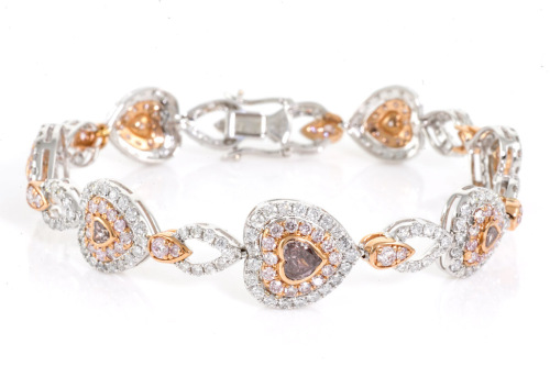 6.45ct Pink & White Diamond Bracelet