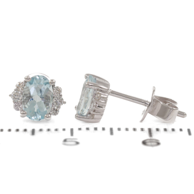 0.85ct Aquamarine and Diamond Earrings - 3