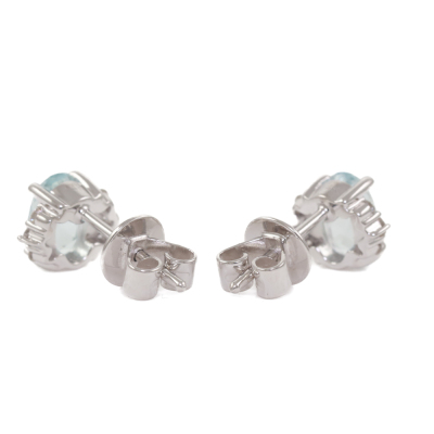 0.85ct Aquamarine and Diamond Earrings - 4