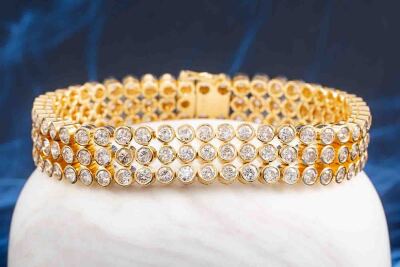 14.86ct Diamond Three-row Bracelet - 6