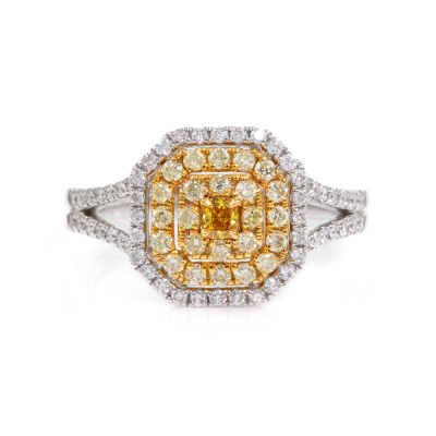 Fancy Orange & Yellow Diamond Dress Ring