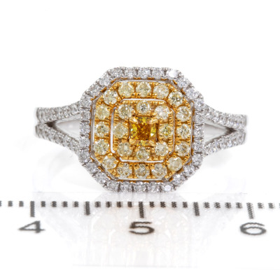 Fancy Orange & Yellow Diamond Dress Ring - 2