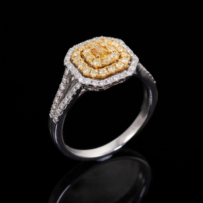 Fancy Orange & Yellow Diamond Dress Ring - 5