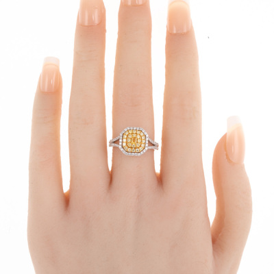 Fancy Orange & Yellow Diamond Dress Ring - 6