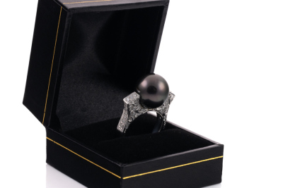 12.8mm Tahitian Pearl and Diamond Ring - 3