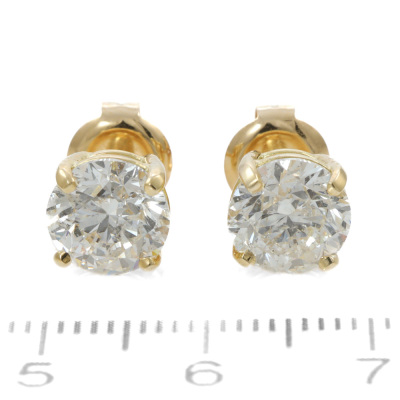 4.02ct Diamond Stud Earrings - 2