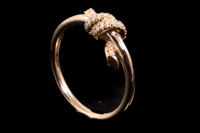 Tiffany Knot Ring, Rose Gold & Diamonds - 6