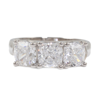 3.03ct Diamond Trilogy Ring GIA