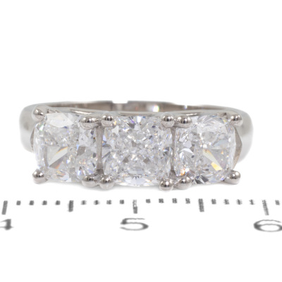 3.03ct Diamond Trilogy Ring GIA - 5