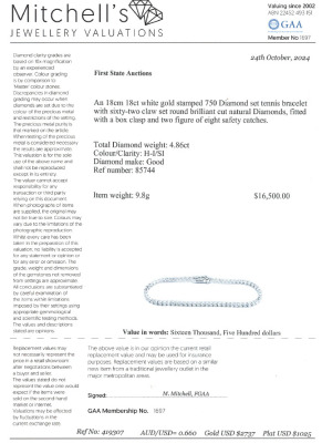 4.86ct Diamond Tennis Bracelet - 4