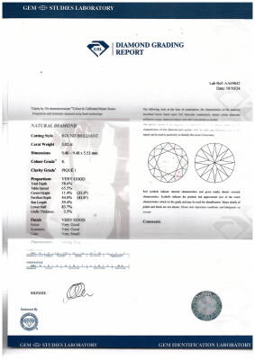 3.02ct loose Round Diamond GSL - 4