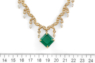 9.03ct Emerald & 5.72ct Diamond Necklace - 2