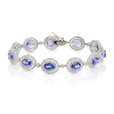 7.73ct Tanzanite and Diamond Bracelet