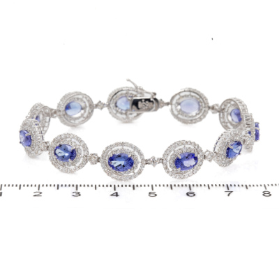 7.73ct Tanzanite and Diamond Bracelet - 2