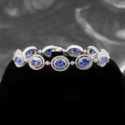 7.73ct Tanzanite and Diamond Bracelet - 7