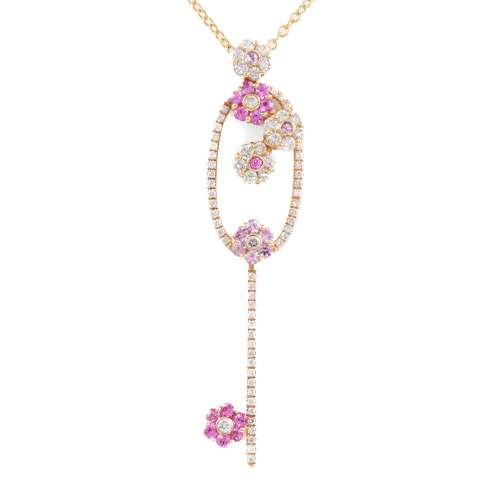 0.53ct Pink Sapphire and Diamond Pendant