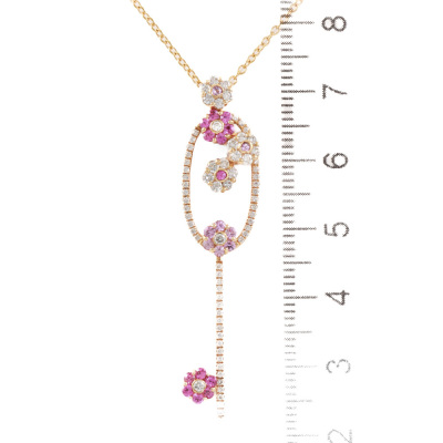 0.53ct Pink Sapphire and Diamond Pendant - 3