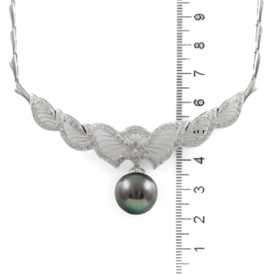 14.5mm Pearl and Diamond Necklace - 3