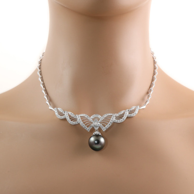 14.5mm Pearl and Diamond Necklace - 6