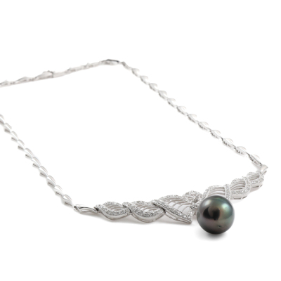 14.5mm Pearl and Diamond Necklace - 7