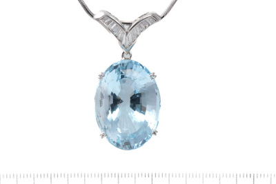 38.26ct Aquamarine and Diamond Pendant - 2