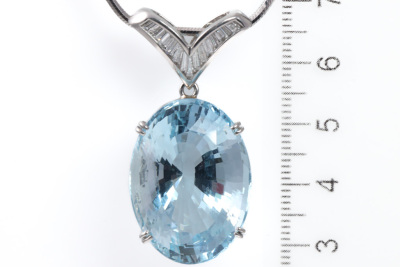 38.26ct Aquamarine and Diamond Pendant - 3