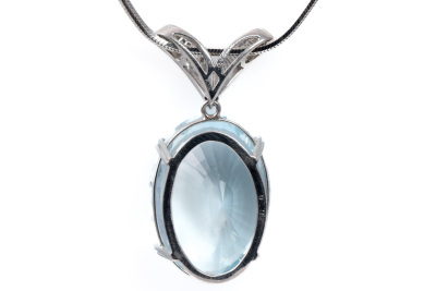 38.26ct Aquamarine and Diamond Pendant - 5