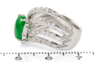 1.20ct Jadeite and Diamond Ring 10.9g - 3