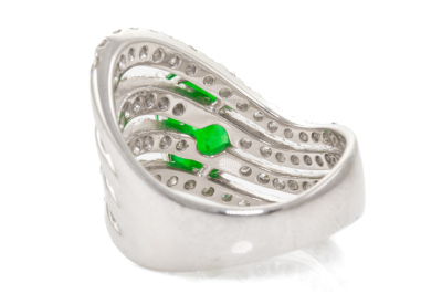 1.20ct Jadeite and Diamond Ring 10.9g - 5