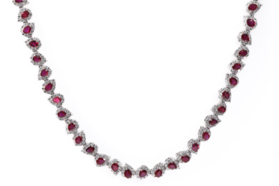 11.85ct unheated Ruby & Diamond Necklace - 2