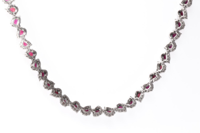 11.85ct unheated Ruby & Diamond Necklace - 6