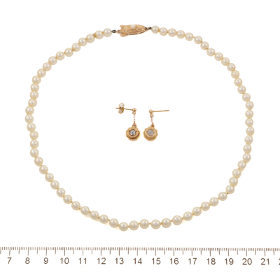 Set of Akoya Pearl & Diamond Jewellery - 2