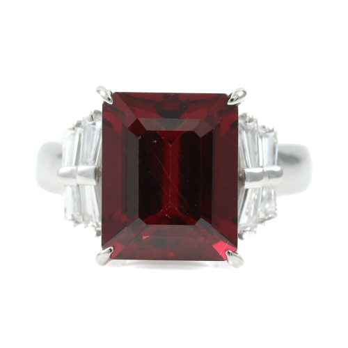 6.13ct Garnet and Diamond Ring