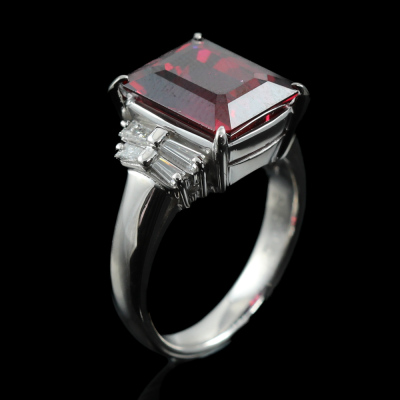 6.13ct Garnet and Diamond Ring - 5