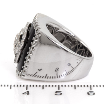 Onyx and 0.79ct Diamond Ring - 3