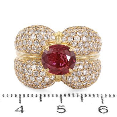 2.00ct Thai Ruby & Diamond Ring GIA - 2