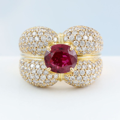 2.00ct Thai Ruby & Diamond Ring GIA - 8