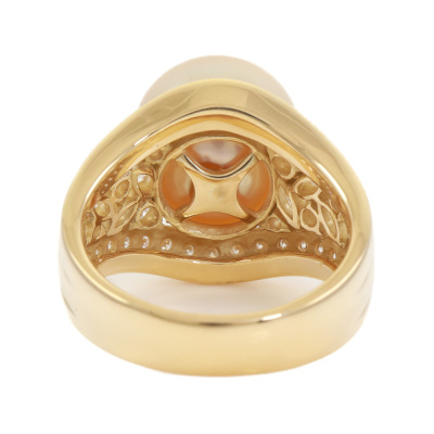 12.0mm South Sea Peal & Diamond Ring - 4