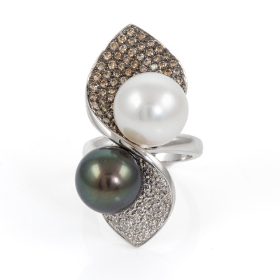 South Sea Pearl and Diamond Ring