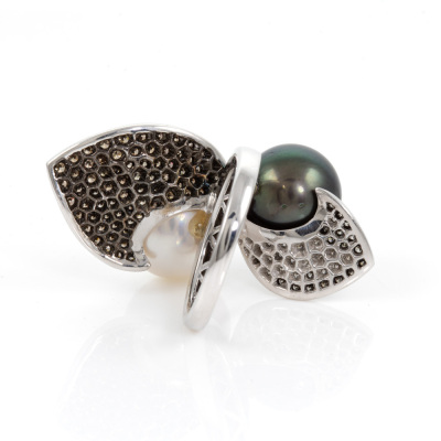 South Sea Pearl and Diamond Ring - 5