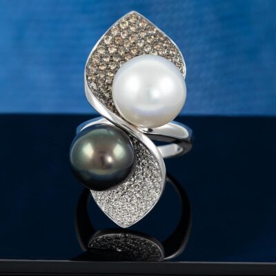 South Sea Pearl and Diamond Ring - 8