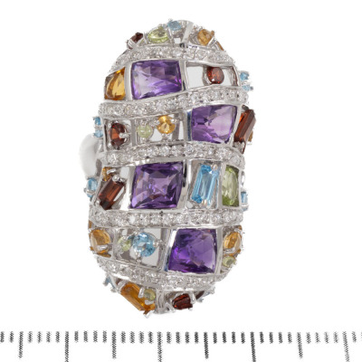 4.78ct Multi-Colour Gemstone Ring - 2