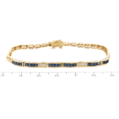 1.20ct Blue Sapphire & Diamond Bracelet - 2