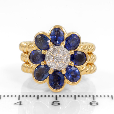 3.81ct Sapphire & 0.18ct Diamond Ring - 2