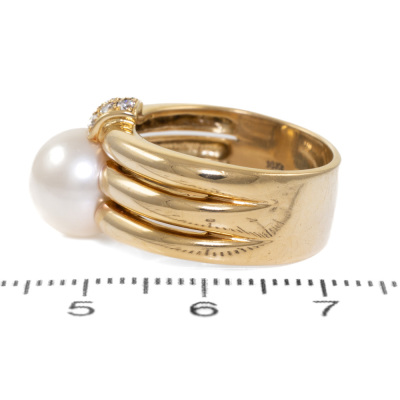 9.8mm South Sea Pearl and Diamond Ring - 3