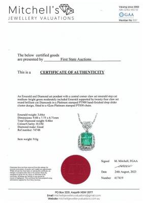 3.64ct Emerald & 0.60ct Diamond Pendant - 4