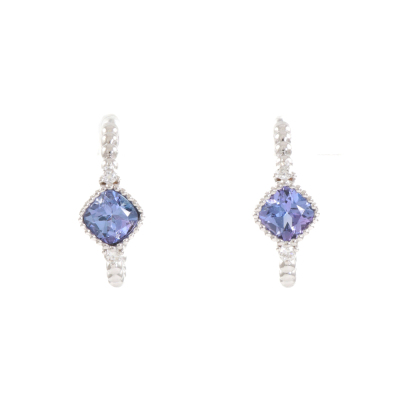 0.64ct Tanzanite and Diamond Earrings